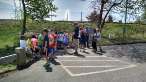 East Lyme Elementary School children learn about nonpoint source pollution (NPS) and stormwater management at the Hole in the Wall Outdoor Classroom in east Lyme.