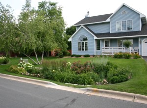 Example of a rain garden in a residential setting.